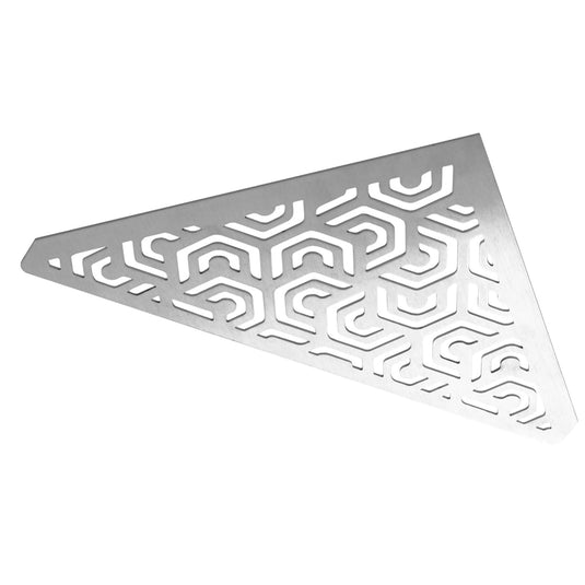 Detailbild TI-SHELF dreieckige Edelstahlablage mit Penta-Muster #A0004346