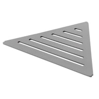 Detailbild betongraue TI-SHELF dreieckige Eckablage Aluminium mit Line-Muster #A0004312