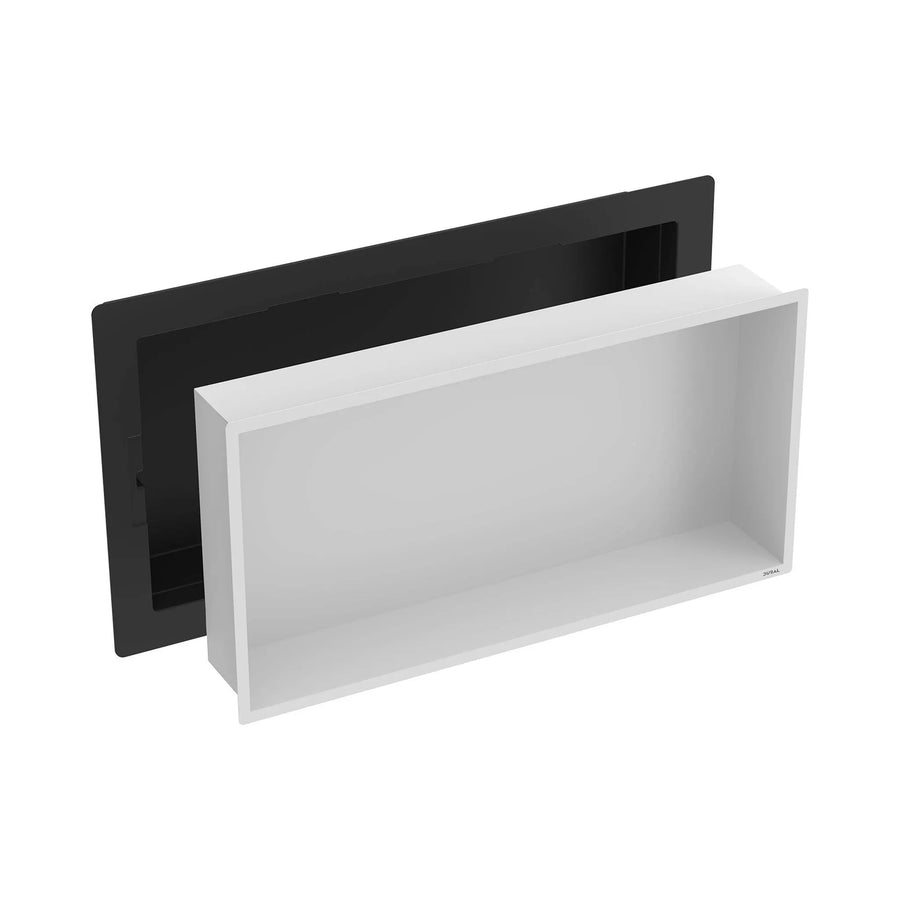Wandnische aus Edelstahl weiß matt 600x300 mm mit befliesbarem Rahmen
#A0005363
