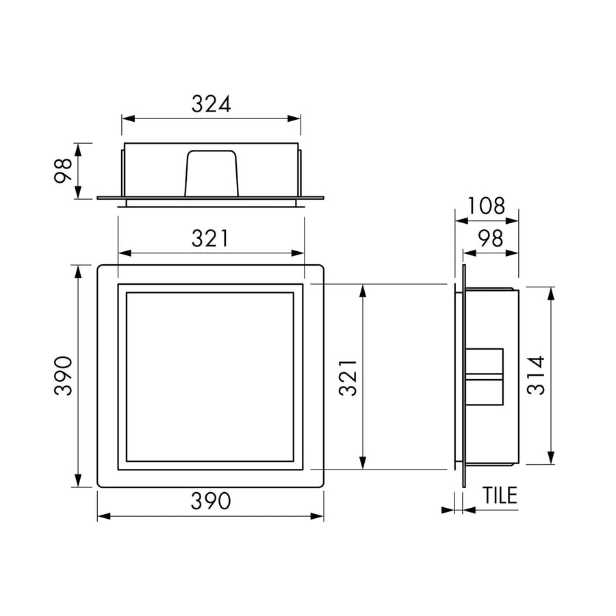 Wandnische aus Edelstahl technische Zeichnung 300x300 mm
#A0005358
#A0005359
#A0005360
