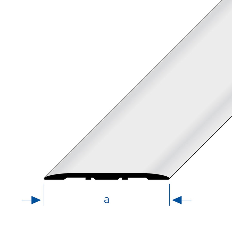 Zeichnung mit Breitenangabe "a" eines silbernen Abdeckprofils #A0002921 #A0002925 #A0002930 #A0002933