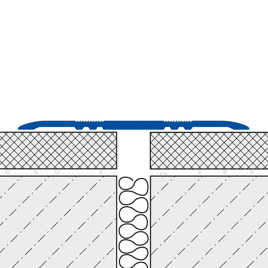 Zeichnung eines breiten Abdeckprofils, welches auf dem Bodenbelag liegt und die Dehnfuge verdeckt  #A0002922 #A0002923 #A0002924 #A0002926 #A0002927 #A0002928 #A0002930 #A0002931 #A0002932 #A0002934 #A0002935 #A0002936