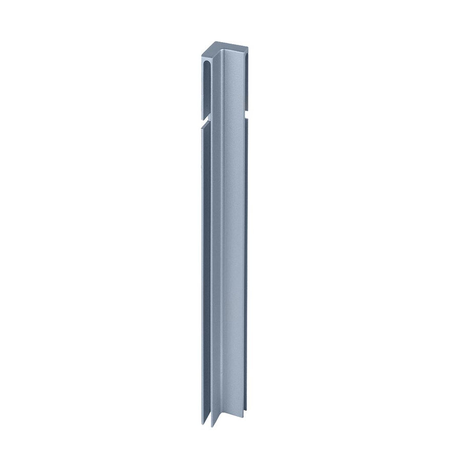 Detailansicht der platingrauen 120 mm Innenecke Balkonwinkelprofil T-Form #A0003243